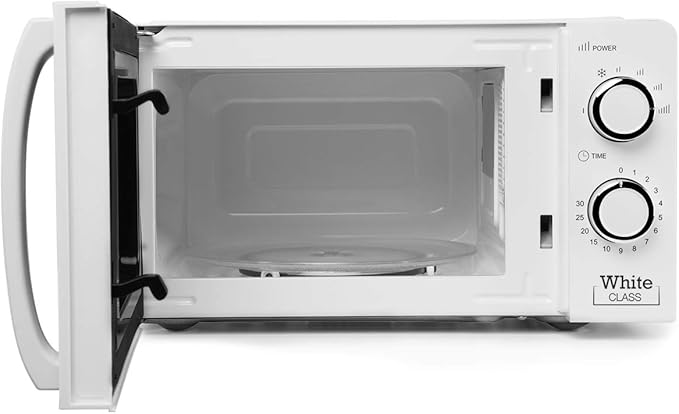 Microondas, 700 W, 6 niveles de funcionamiento, 20 litros de capacidad, temporizador hasta 30 minutos, programa descongelación, señal fin cocción, color blanco