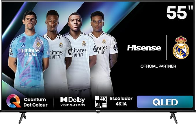 Hisense QLED Smart TV, 43 Pulgadas Televisor, Quantum Dot Colour, Dolby Vision, Dolby Atmos, Modo Juego Plus, 60Hz VRR 120 fps, Bluetooth&HDMI,Control por Voz televisor, VIDAA (Nuevo 2024) [Clase de eficiencia energética E]